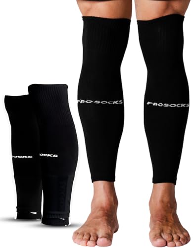 Prosocks Armor Meião Cortado Futebol Profissional com Compressão Sem Pé Tamanho Único 38-45 - Preto