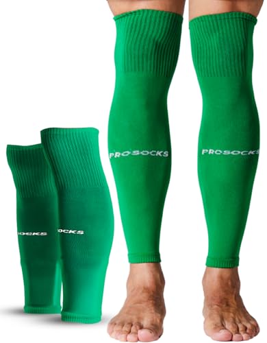 Prosocks Armor Meião Cortado Futebol Profissional com Compressão Sem Pé Tamanho Único 38-45 - Verde
