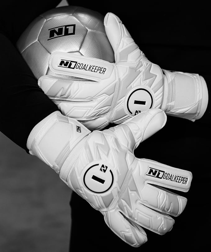 Luva de Goleiro Campo e Society Semi Profissional N1 Starter Cor:White, Tamanho:7|B0FG9VH8TT